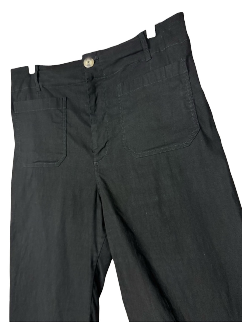 MAEVE “The Colette” Cropped Wide Leg Cotton Blend Pants in Black Size - Picture 6 of 7